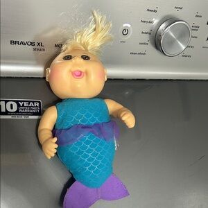 Girls mermaid doll cabbage patch ? Head arms plastic / body fabric tail